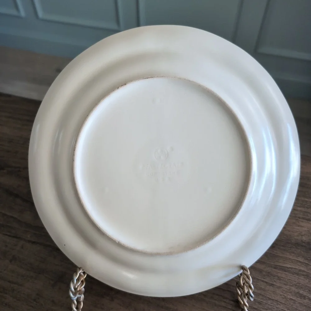Pfaltzgraff Dinner Plate 10.25in Cream Tea Rose Floral Scalloped USA